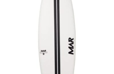 MAR Surfboards Parrot Model Carbon Speed EPS performance surfboard with carbon stringer detail.